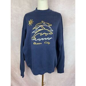 Vintage Ocean City Embroidered Crewneck